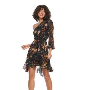 NWT Clover and Sloane Bowery Longsleeve One Shoulder Cocktail Dress